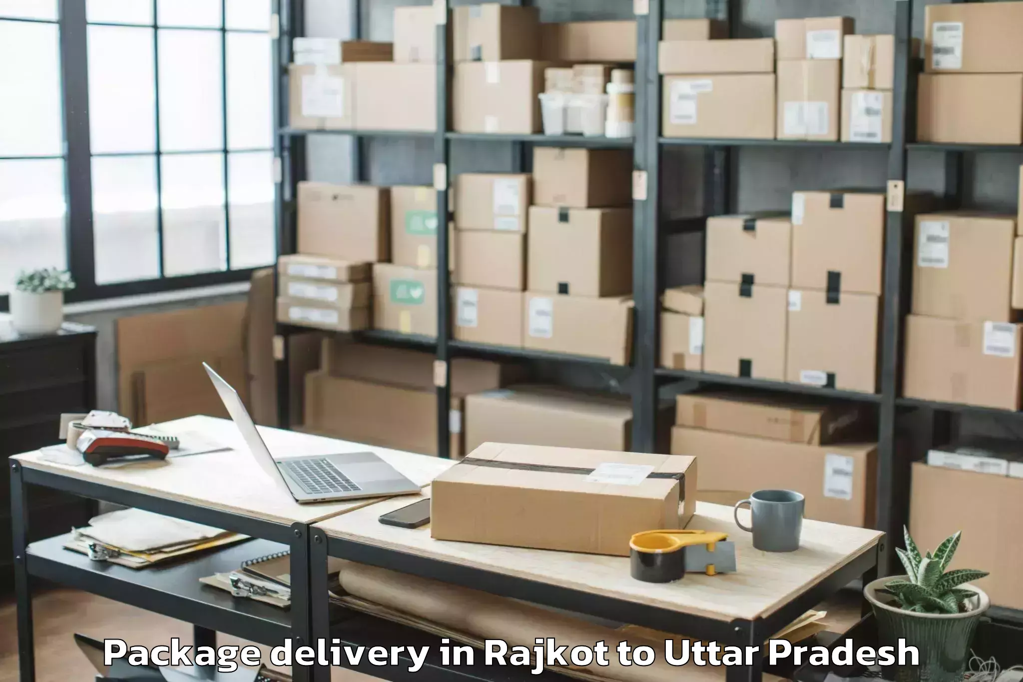 Affordable Rajkot to Bareilly Airport Bek Package Delivery